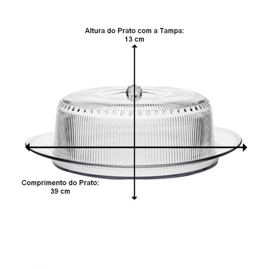 Boleira 33cm Com Espátula E Faca Brylik Em Acrílico